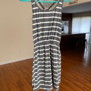 Gray/White Stripped Dress, Brand: Beach By Exist, Size: Medium